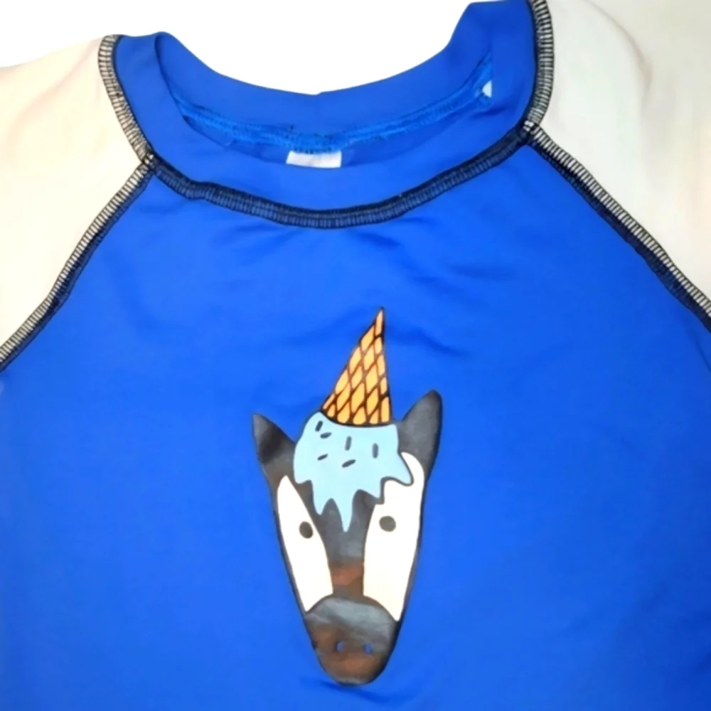 Kids Unisex Rashguard with Fun Zebra Graphic, Quick Drying, UPF 50+